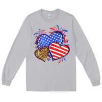 Moon Dust American flag leopard hearts Long Sleeve Tee - Neo Western