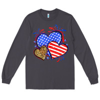 Smoke American flag leopard hearts Long Sleeve Tee - Neo Western