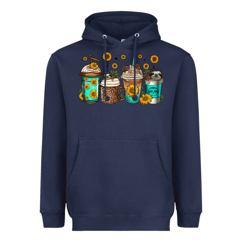 Sloth Coffee Cups Heavyweight Hoodie by Jasminsmagicworld | Teevron