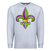 Heather Grey mardi gras fleur de lis leopard Premium Sweatshirt - Jasminsmagicworld