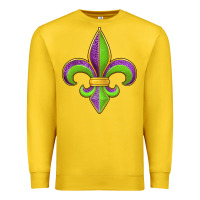 Lemon mardi gras fleur de lis leopard Premium Sweatshirt - Jasminsmagicworld