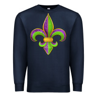 Navy mardi gras fleur de lis leopard Premium Sweatshirt - Jasminsmagicworld