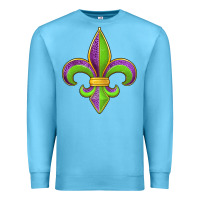 Ocean Blue mardi gras fleur de lis leopard Premium Sweatshirt - Jasminsmagicworld