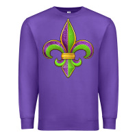 Purple mardi gras fleur de lis leopard Premium Sweatshirt - Jasminsmagicworld