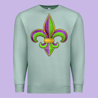 Mardi Gras Fleur De Lis Leopard Premium Sweatshirt Designed By Jasminsmagicworld