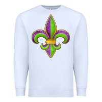 White mardi gras fleur de lis leopard Premium Sweatshirt - Jasminsmagicworld