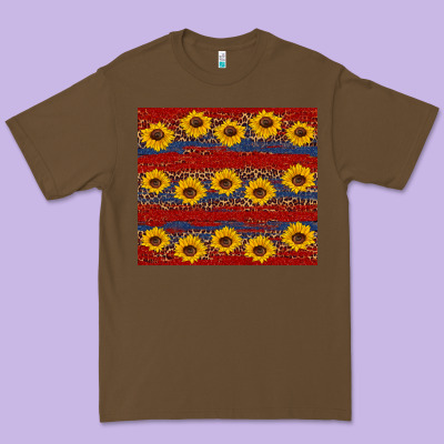 Usa And Sunflower Pattern Premium Tee Designed By Artiststas