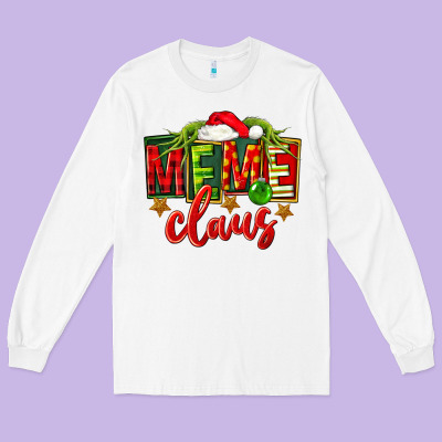 Christmas Meme Claus Long Sleeve Tee Designed By Fadigitalartstudio