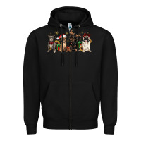 Black christmas chihuahua pitbull pug dachshund Zipper Hoodie - JahusDesignShop