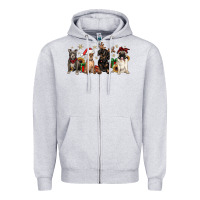 Heather Grey christmas chihuahua pitbull pug dachshund Zipper Hoodie - JahusDesignShop