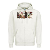 Oatmeal Heather christmas chihuahua pitbull pug dachshund Zipper Hoodie - JahusDesignShop