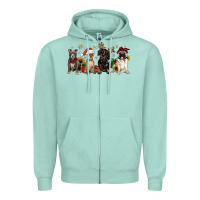 Seafoam christmas chihuahua pitbull pug dachshund Zipper Hoodie - JahusDesignShop