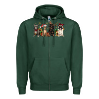 Sports Green christmas chihuahua pitbull pug dachshund Zipper Hoodie - JahusDesignShop