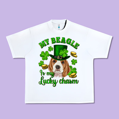 St.patrick's Day My Beagle Is My Lucky Charm Urban Heavy Tee Designed By Ranaportraitstore