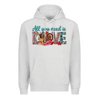 Dove Grey all you need is love Premium Hoodie - NancyCooperArtShop