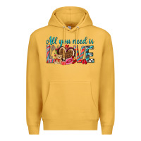 Mustard all you need is love Premium Hoodie - NancyCooperArtShop