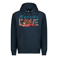 Navy all you need is love Premium Hoodie - NancyCooperArtShop