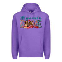 Purple all you need is love Premium Hoodie - NancyCooperArtShop