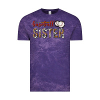 Cloud Purple baseball sister with leopard Vintage Tee - texasbilliewilder