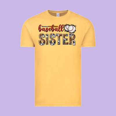 Vintage Tee baseball sister with leopard