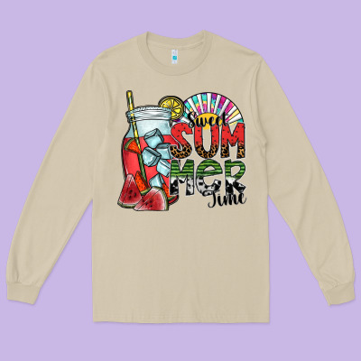 Sweet Summer Time Long Sleeve Tee Designed By Sublimationcraftshop