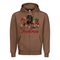 Chestnut merry christmas dachshund Zipper Hoodie - JahusDesignShop