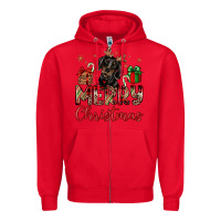 Red merry christmas dachshund Zipper Hoodie - JahusDesignShop