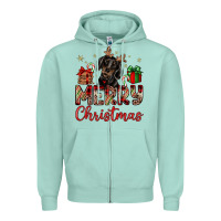Seafoam merry christmas dachshund Zipper Hoodie - JahusDesignShop
