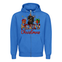 True Royal merry christmas dachshund Zipper Hoodie - JahusDesignShop