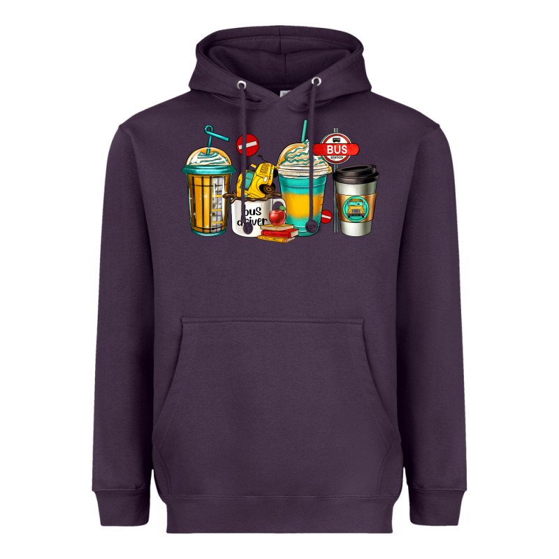 School Bus Driver Coffee Cups Heavyweight Hoodie by Jasminsmagicworld | Teevron