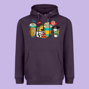 School Bus Driver Coffee Cups Heavyweight Hoodie Designed By Jasminsmagicworld