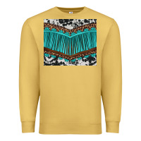 Antique Gold western cowhide leopard turquoise fringed Premium Sweatshirt - BarkalooDesign