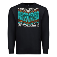 Black western cowhide leopard turquoise fringed Premium Sweatshirt - BarkalooDesign