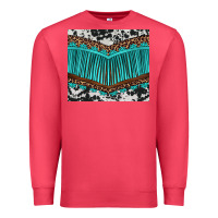 Cardinal western cowhide leopard turquoise fringed Premium Sweatshirt - BarkalooDesign