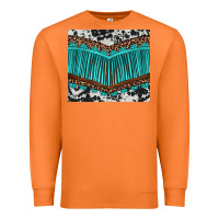 Carrot western cowhide leopard turquoise fringed Premium Sweatshirt - BarkalooDesign