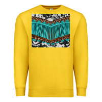 Lemon western cowhide leopard turquoise fringed Premium Sweatshirt - BarkalooDesign