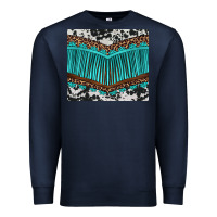 Navy western cowhide leopard turquoise fringed Premium Sweatshirt - BarkalooDesign