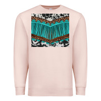 Pale Pink western cowhide leopard turquoise fringed Premium Sweatshirt - BarkalooDesign