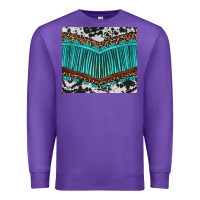 Purple western cowhide leopard turquoise fringed Premium Sweatshirt - BarkalooDesign