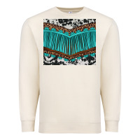 Sandshell western cowhide leopard turquoise fringed Premium Sweatshirt - BarkalooDesign