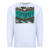 White western cowhide leopard turquoise fringed Premium Sweatshirt - BarkalooDesign
