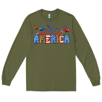 Army Green Western America Long Sleeve Tee - Neo Western