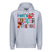 Heather Grey i am a sucker for you Premium Hoodie - NancyCooperArtShop