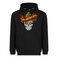 Black cinco de mayo sombrero skull Heavyweight Hoodie - BarkalooDesign