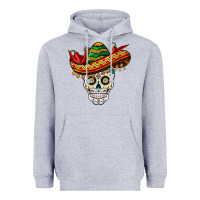 Heather Grey cinco de mayo sombrero skull Heavyweight Hoodie - BarkalooDesign
