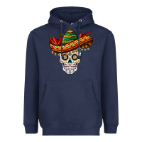 Navy cinco de mayo sombrero skull Heavyweight Hoodie - BarkalooDesign