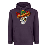 Plum cinco de mayo sombrero skull Heavyweight Hoodie - BarkalooDesign