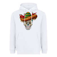 White cinco de mayo sombrero skull Heavyweight Hoodie - BarkalooDesign