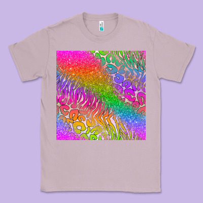 Neon Glitter Leopard Seamless Pattern Classic Tee Designed By Bundleandbundleshop
