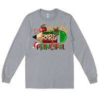 Heather Grey christmas principal pencil Long Sleeve Tee - FaDigitalArtStudio